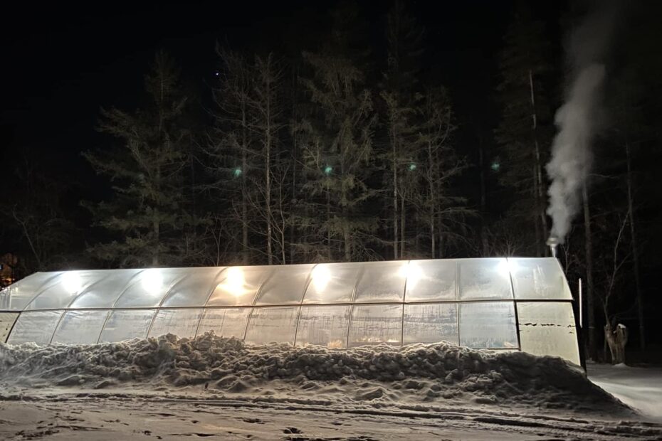 greenhouse at night